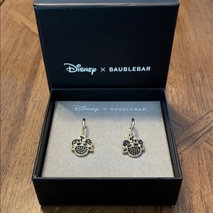 Disney x Baublebar Minnie Witch Hat Black Rhinestone Pave Drop Earrings